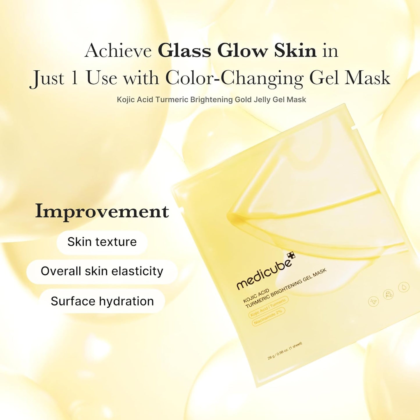 Medicube Kojic Acid Turmeric Brightening Gel Mask 4er Pack á 28g