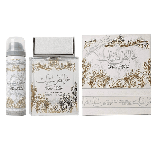 Pure Musk – Orientalisches Damen Parfüm EDP 100ml + Deo Spray 50ml | Lattafa